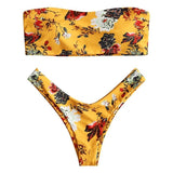 Floral Bandeau Bikini-Swimwear-Air Halo Fashions