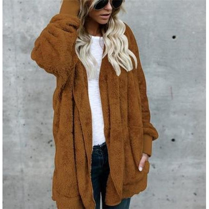 Faux Fur Hooded Coat-Coat-Air Halo Fashions
