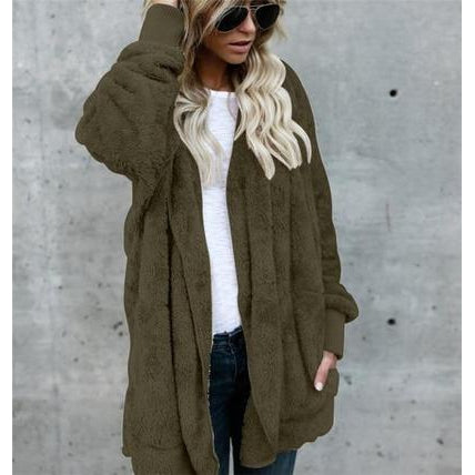Faux Fur Hooded Coat-Coat-Air Halo Fashions
