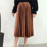 High Waisted Velvet Skirt-Skirt-Air Halo Fashions