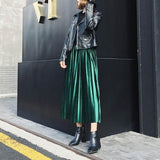 High Waisted Velvet Skirt-Skirt-Air Halo Fashions