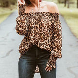 Leopard Off-Shoulder Top-Top-Air Halo Fashions