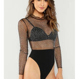 Sexy Sequin Bodysuit-Top-Air Halo Fashions
